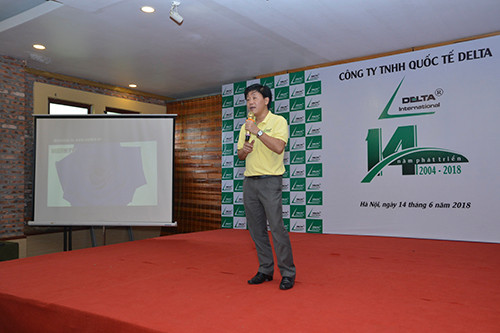 Ông Nguyễn Đức Nghĩa - Tổng Giám đốc phát biểu tại Lễ kỷ niệm 14 năm thành lập công ty