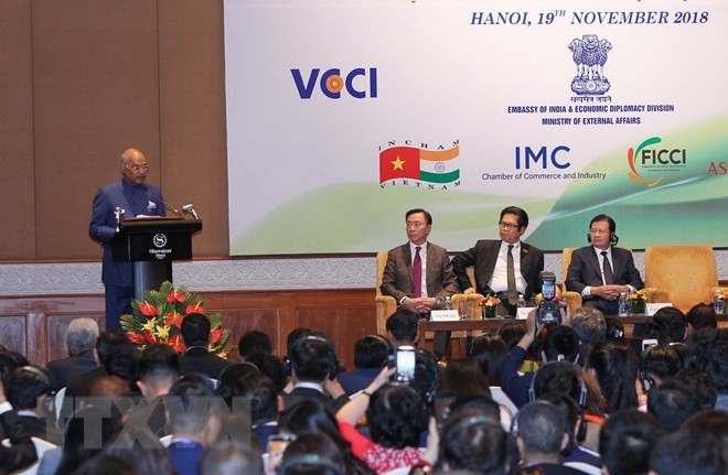 Tổng thống Ram Nath Kovind phát biểu trong khuôn khổ Diễn đàn Doanh nghiệp Việt Nam - Ấn Độ