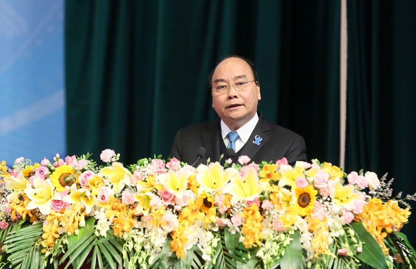 Ủy viên Bộ Chính trị, Thủ tướng Chính phủ Nguyễn Xuân Phúc phát biểu chỉ đạo Đại hội