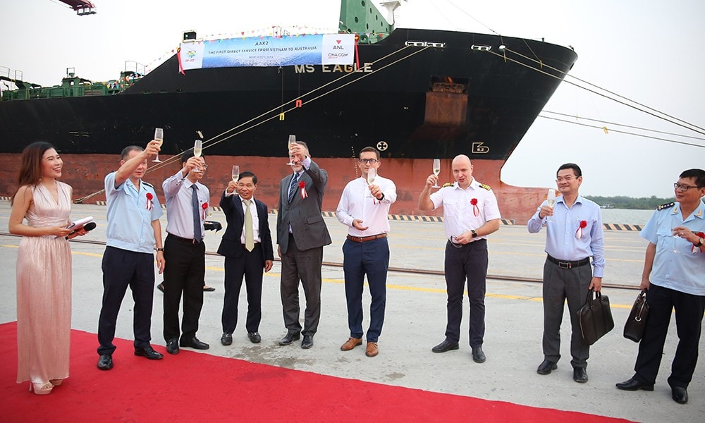 Ngày 15/3 Cảng container quốc tế SP-ITC tổ chức lễ đón tàu container, có tải trọng lớn nhất từ trước tới nay đến TP.HCM