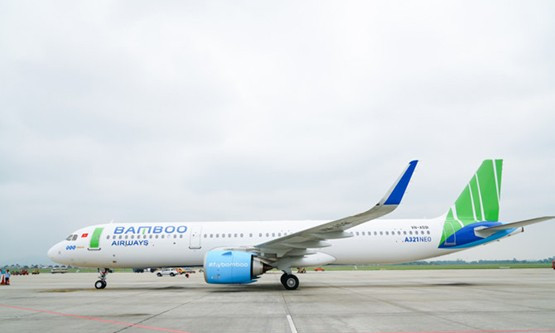 Máy bay Airbus A321 Neo của Bamboo Airways tại Cảng quốc tế Nội Bài