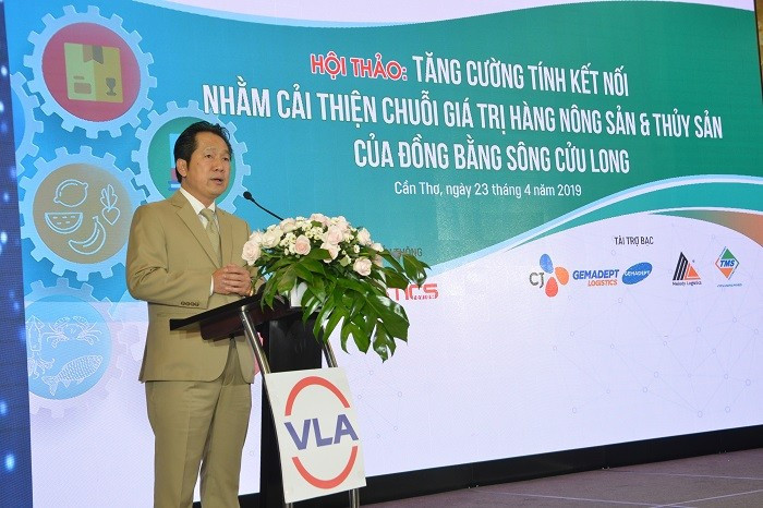 Ông Lê Duy Hiệp, Chủ tịch Hiệp hội VLA cho rằng chi phí logistics cho hàng nông thủy sản xuất khẩu tại ĐBSCL hiện nay là khá cao (Ảnh: Phó Bá Cường)