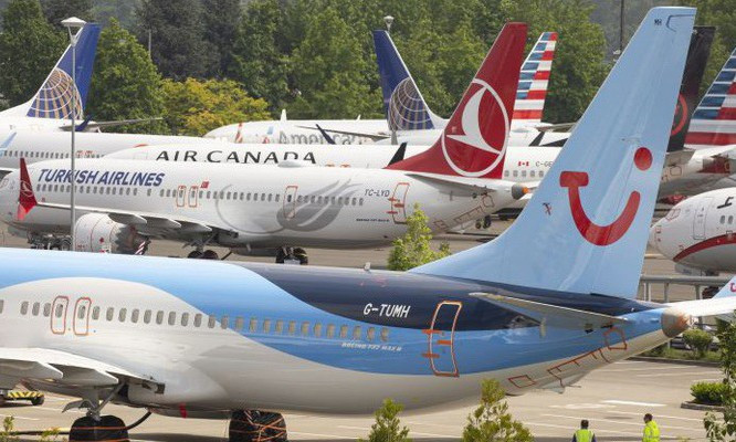 Máy bay Boeing 737 Max bị đình bay được cất ở bãi đỗ Boeing Field, Seatle, Mỹ tháng 5/2019 - Ảnh: Getty/CNBC