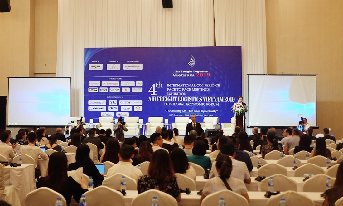 Hội nghị Air Freight Logistics Vietnam 2019 diễn ra với chủ đề chính 'Cách mạng công nghiệp 4.0 và lợi thế phát triển dịch vụ Hậu cần Vận tải hàng không Việt Nam