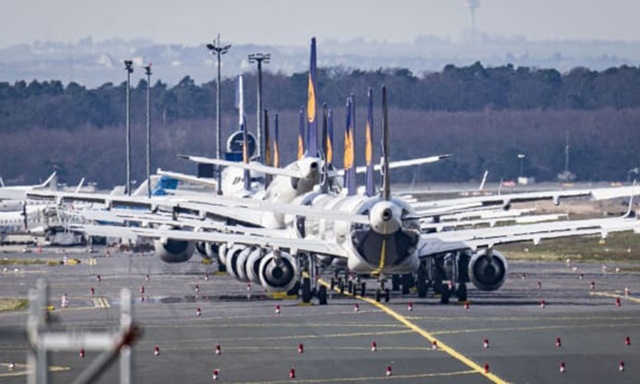 Máy bay của Lufthansa tạm ngưng hoạt động và được bảo quản tại sân bay Frankfruit