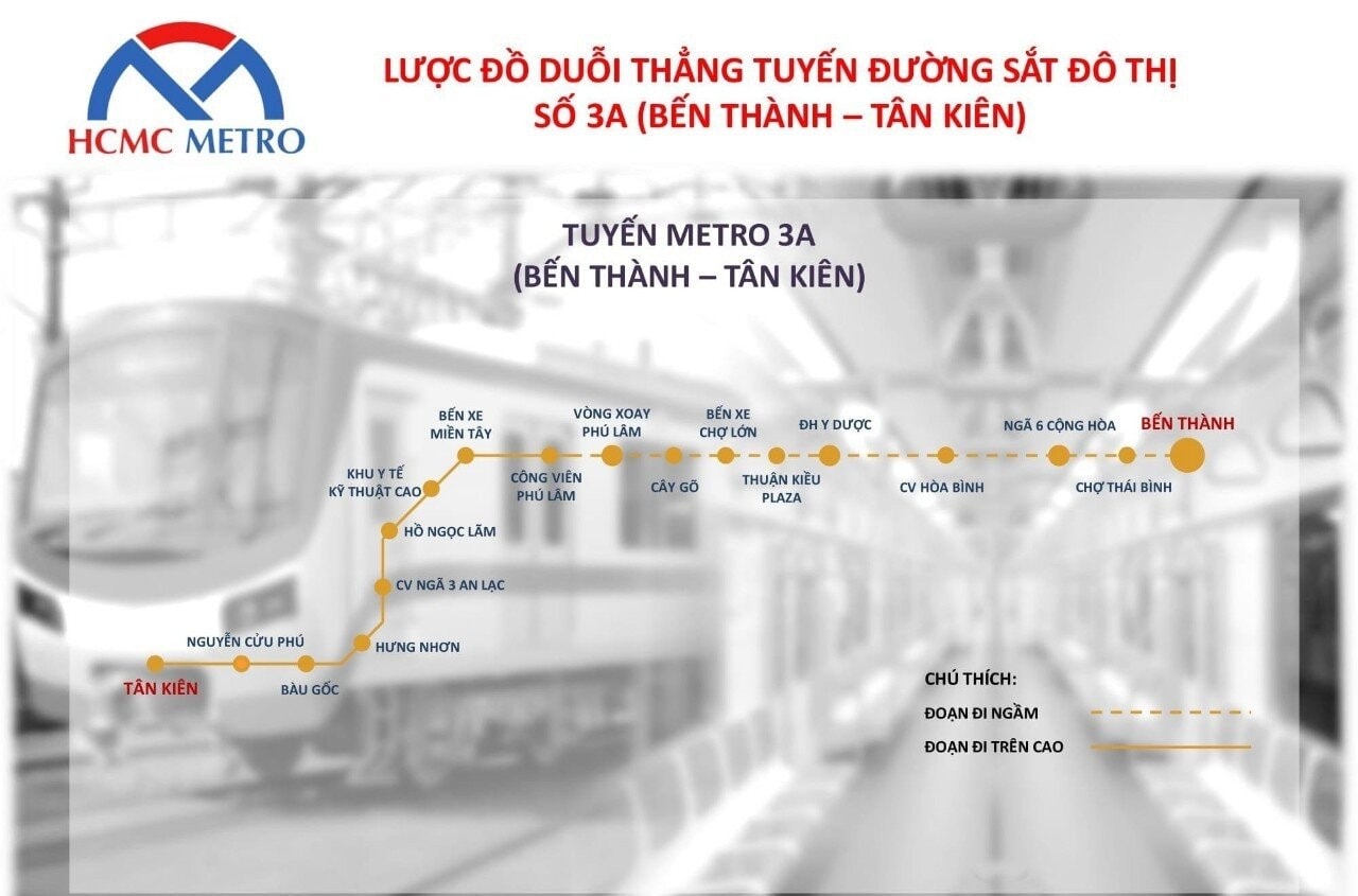 Tuyến Metro số 3A (Bến Thành - Tân Kiên)