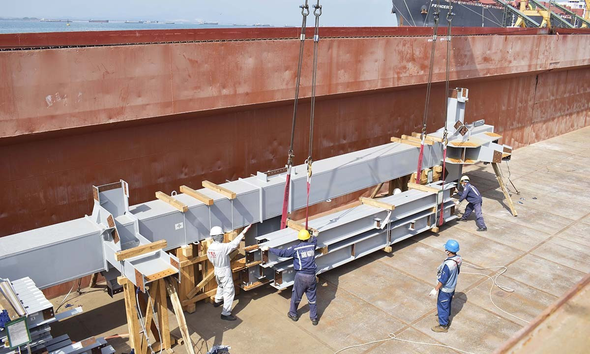 The first shipment of the VP1 Steel Structure project including over 1,000 tons of Columns, Beams, H-Braces, Monorail Beams, and Elevator shafts for the Van Phong 1 thermal power plant