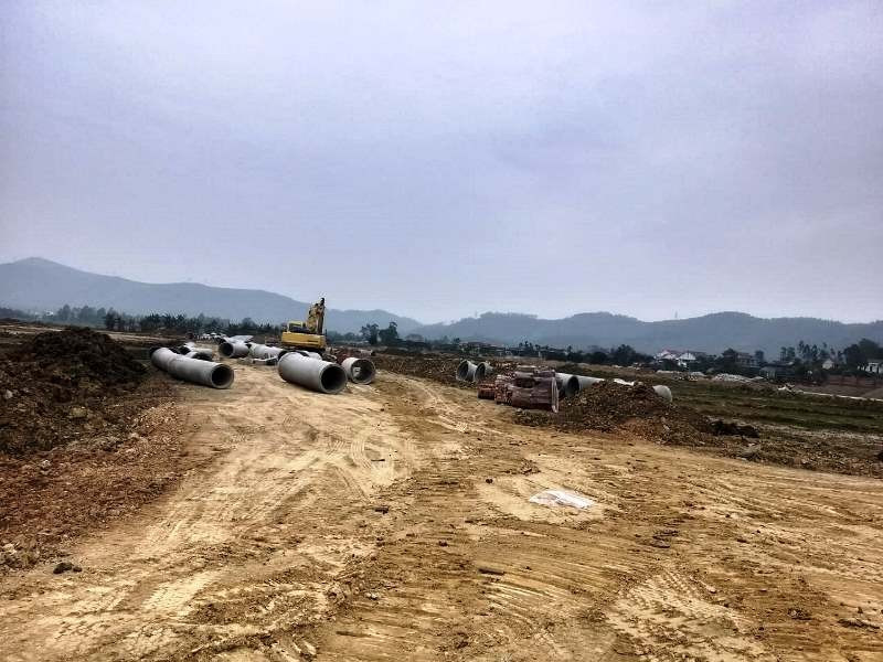 Xây dựng khu tái định cư phục vụ di dân dự án cao tốc Bắc Nam qua Nghệ An (Ảnh: Duy Ngợi)
