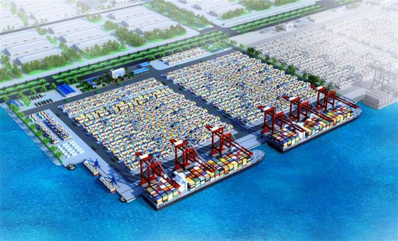 Phối cảnh của Dự án bến số 3 và số 4 Cảng Hải Phòng tại Lạch Huyện (Ảnh: haiphongport)