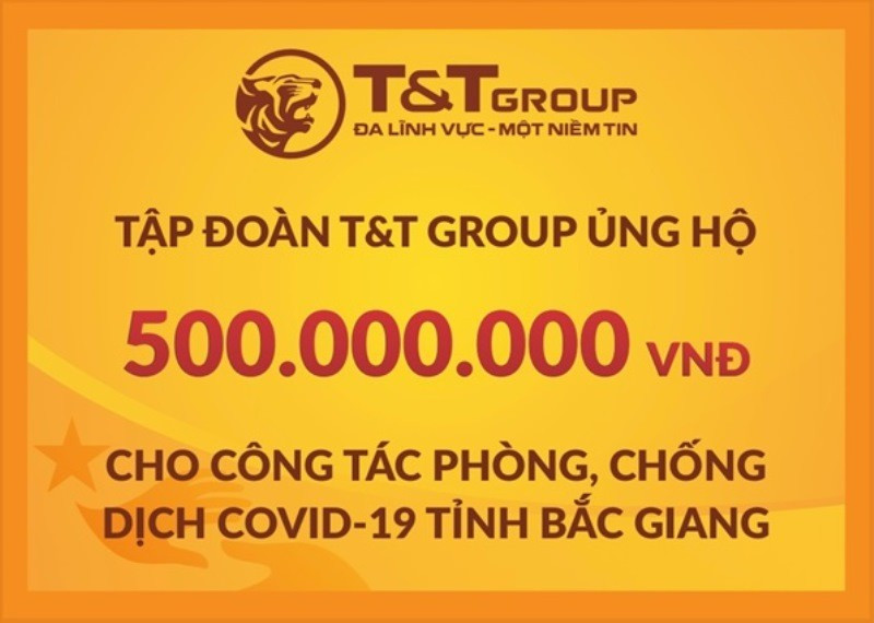Tập đoàn T&T Group tiếp tục trao tặng tỉnh Bắc Giang 500 triệu đồng phòng, chống dịch Covid-19 