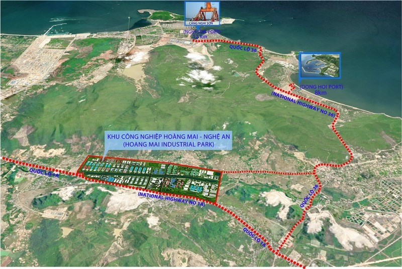 Vị trí đắc địa của KCN Hoàng Mai 1 - (ảnh Google Map)