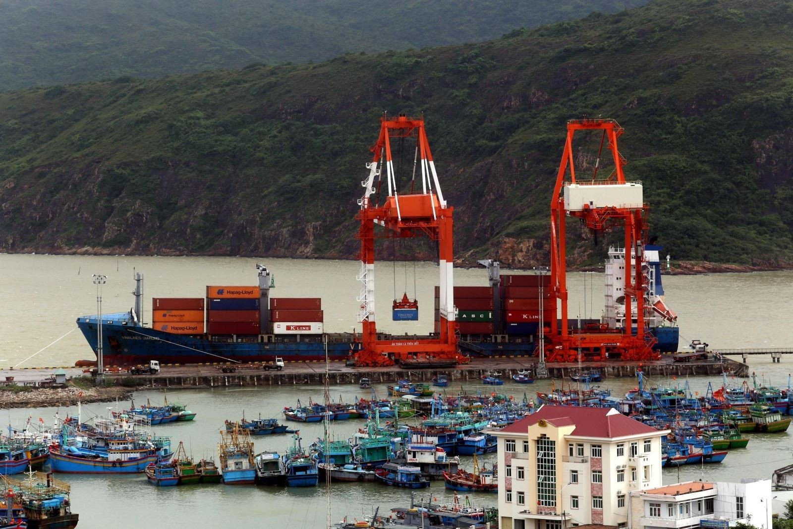 Cảng biển bốc xếp container tại Quy Nhơn, Bình Định