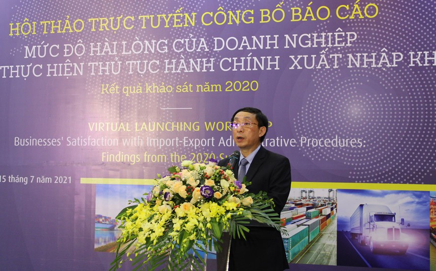 Phó Tổng Cục trưởng Tổng cục Hải quan Hoàng Việt Cường phát biểu tại hội thảo