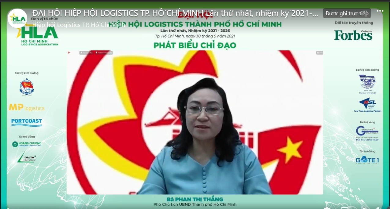 Bà Phan Thị Thắng, Phó Chủ tịch UBND TP. HCM phát biểu chỉ đạo Đại hội lần I Hiệp hội HLA