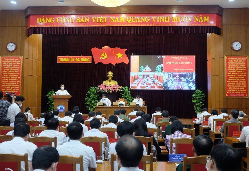 Quảng cảnh Hội nghị lần thứ 5 Ban Chấp hành Đảng bộ TP Đà Nẵng khoá XXII