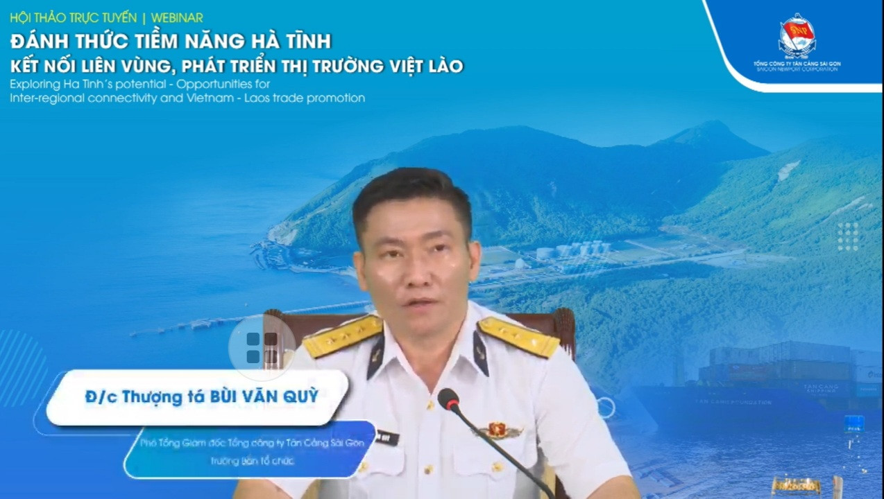 Thượng tá Bùi Văn Quỳ - Phó Tổng Giám đốc Tổng Công ty Tân Cảng Sài Gòn phát biểu