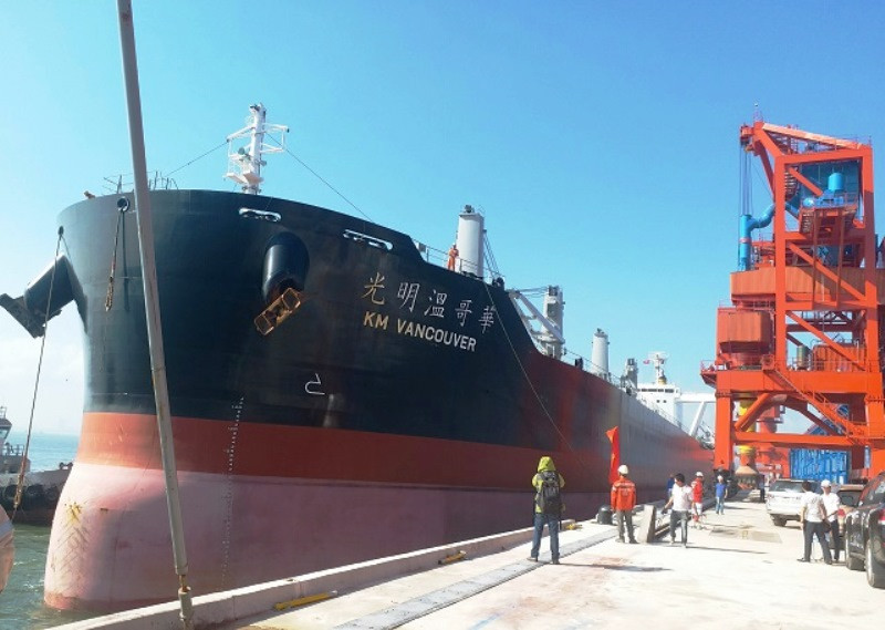 Tàu trọng tải lớn cập cảng Nghệ An để 'ăn hàng' - Ảnh: S.Hòa