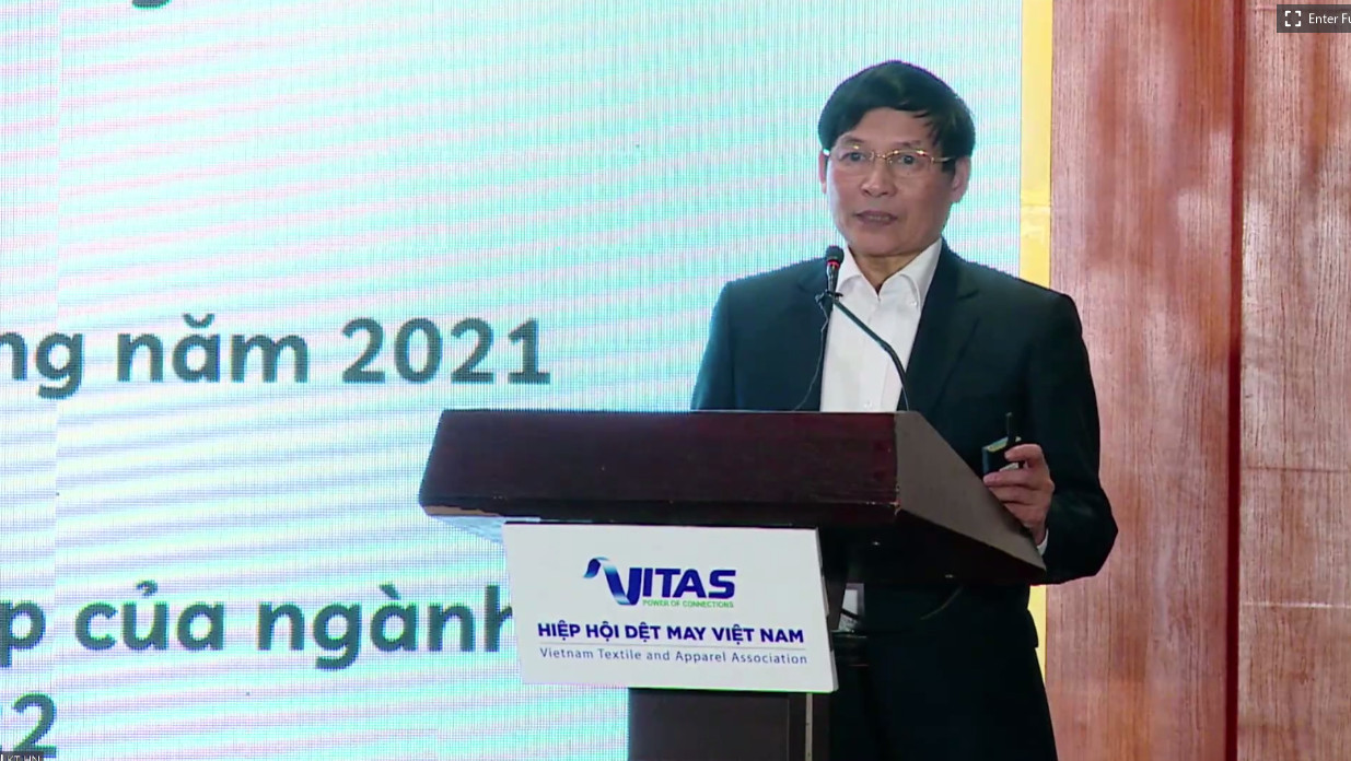 Theo ông Trương Văn Cẩm – Phó Chủ tịch, Tổng Thư ký VITAS trình bày các mục tiêu của ngành dệt may năm 2022 