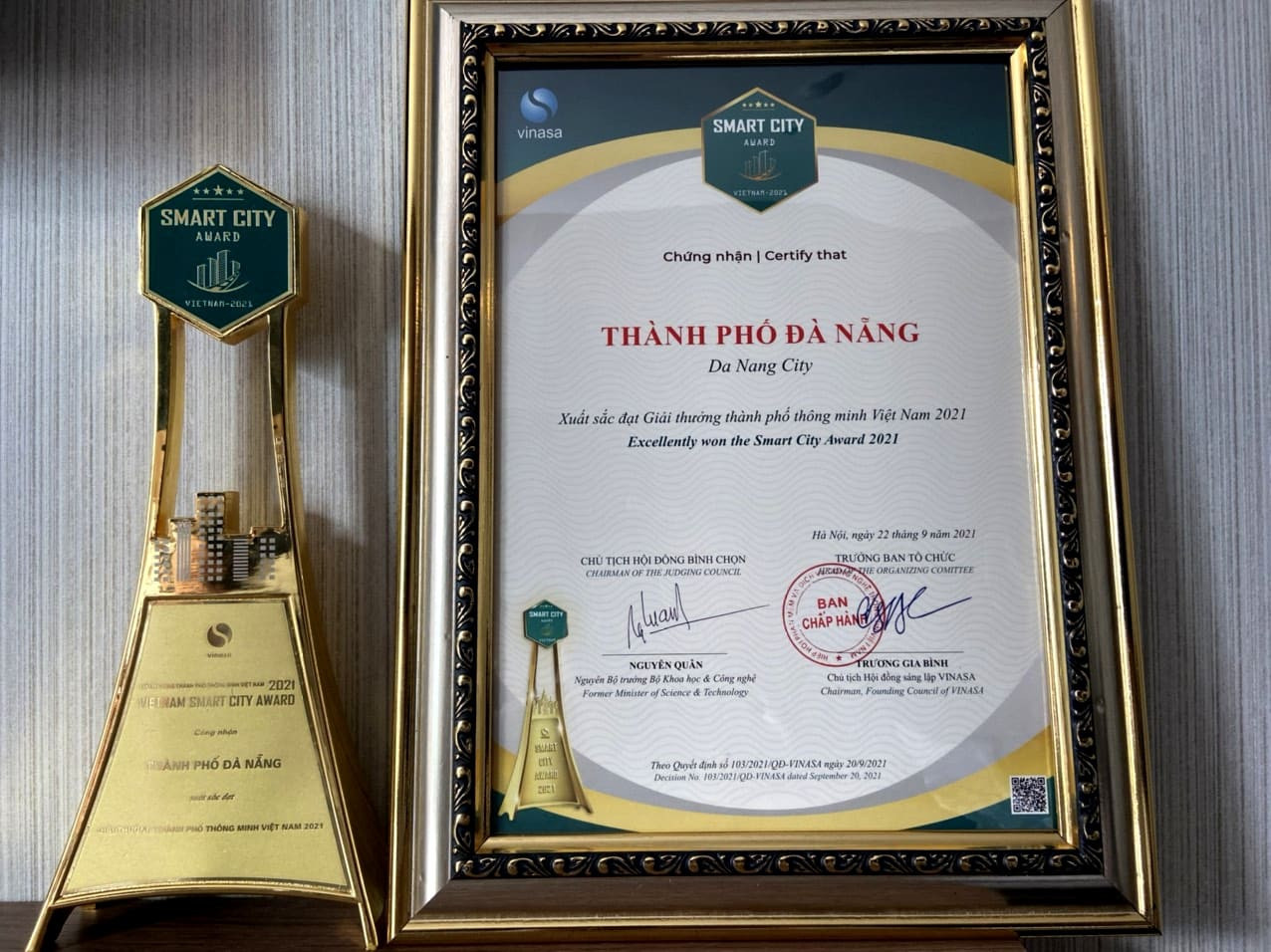 Thành phố Đà Nẵng vinh dự nhận được Giải thưởng Thành phố Thông minh Việt Nam 2021