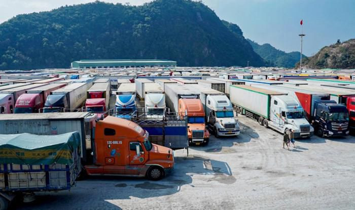 Hàng nghìn xe container chở nông sản 