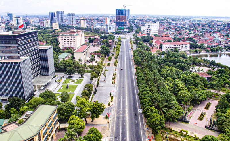 Một góc thành phố Vinh, tỉnh Nghệ An (ảnh Quang Vinh).