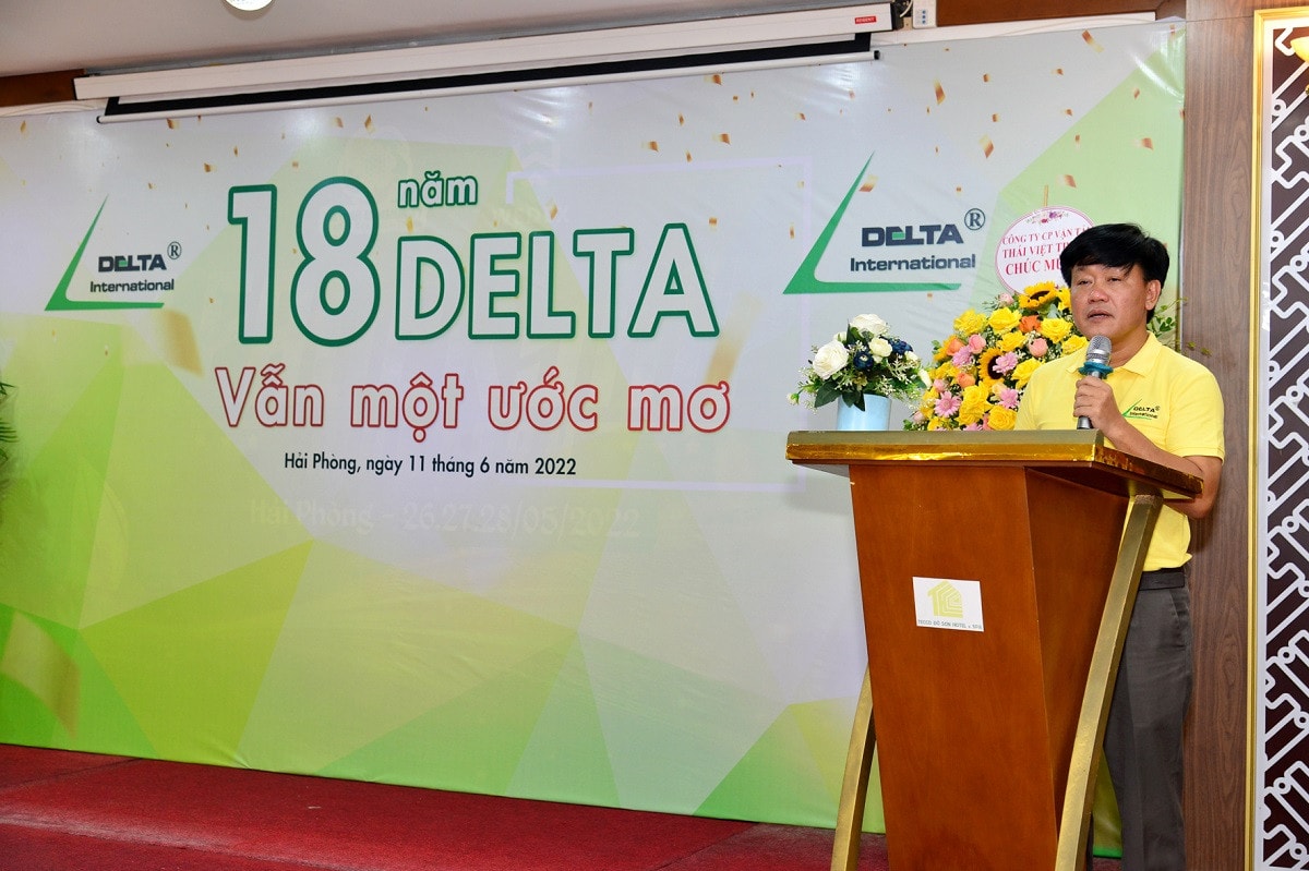 Tran Duc Nghia- Director of Delta International Co., Ltd., talking about Delta’s development orientation in the future (Photo: Pho Ba Cuong)