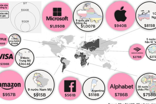 Apple, Microsoft, Amazon lớn cỡ nào?