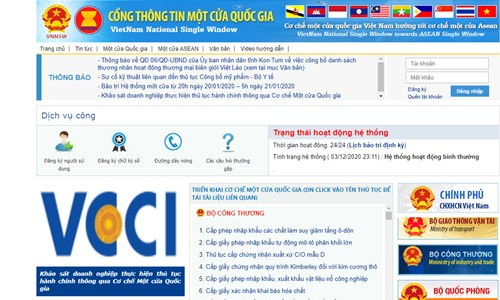 202 thủ tục hành chính kết nối Cơ chế một cửa quốc gia