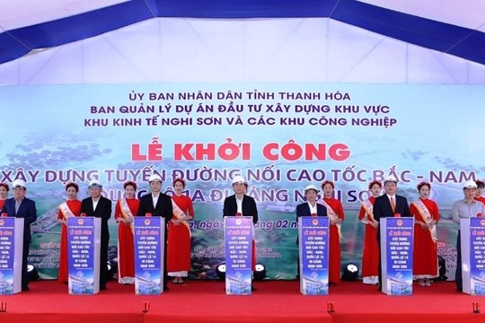 Khởi công dự án đường nối Cao tốc Bắc Nam Quốc lộ 1A đi cảng Nghi Sơn