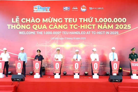 Cảng container Quốc tế Tân cảng Hải Phòng đón TEU container thứ 1 triệu