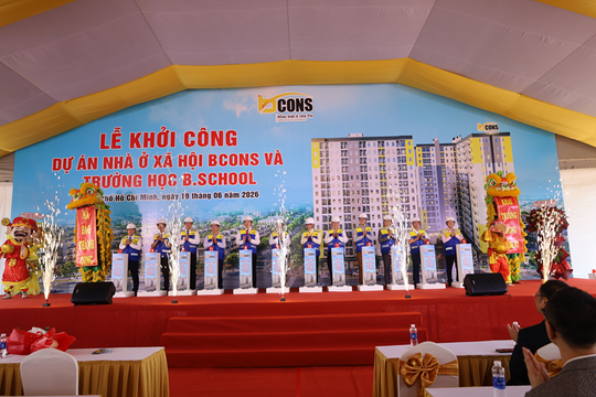 Bcons chính thức khởi công dự án nhà ở xã hội và trường học B.School