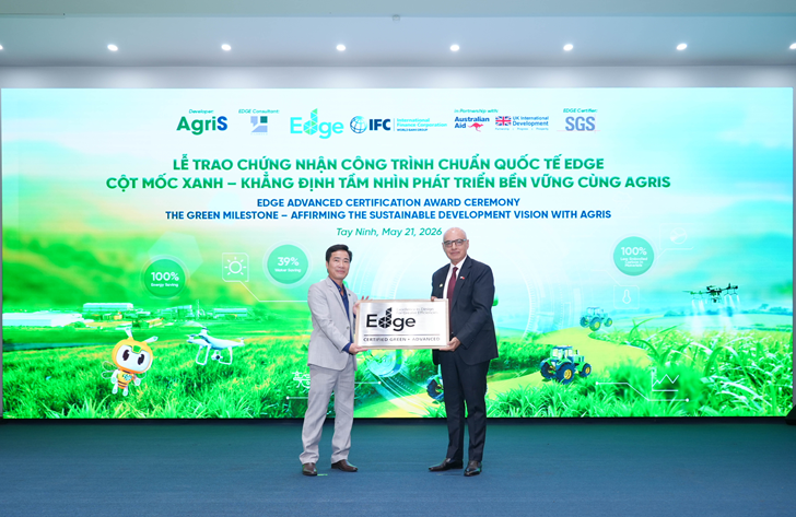 Nhà máy đường AgriS đầu tiên tại Việt Nam đạt EDGE Advanced