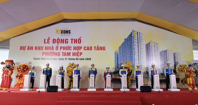 Bcons tổ chức động thổ dự án Khu phức hợp cao tầng tại thành phố Đồng Nai